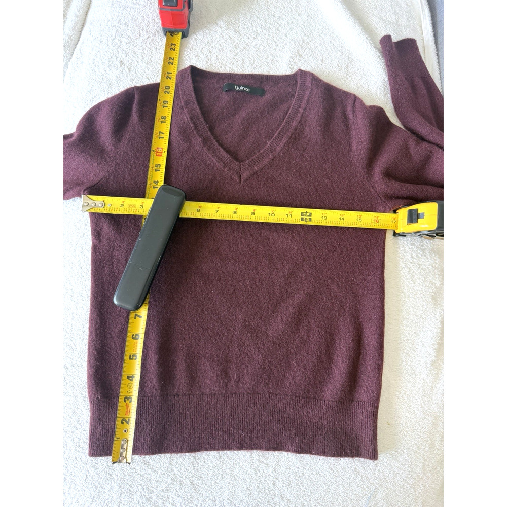 Quince 100% thick Cashmere Pullover Sweater Women's Burgundy Long Sleeve Size-S - Picture 5 of 8